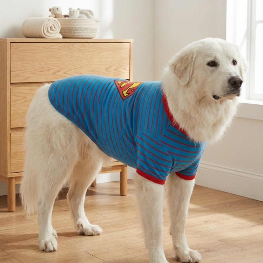 Hanna Andersson Superman Dog Pajamas XL Organic Cotton + Free goDog Toy - Picture 5 of 5
